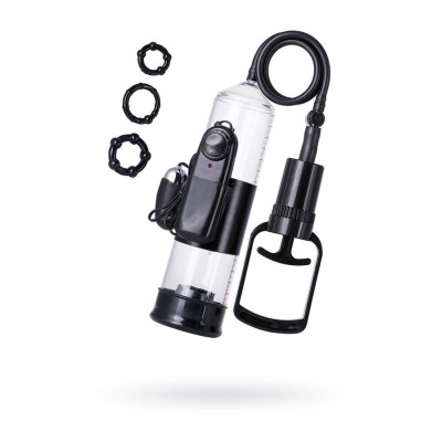 Penio pompa su vibracija A-Toys, skaidri PVC 22,8 cm — Pompos vyrams