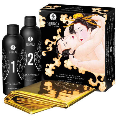Masažo gelis „Melionas & Mangas“ 2x250 ml su plėvele