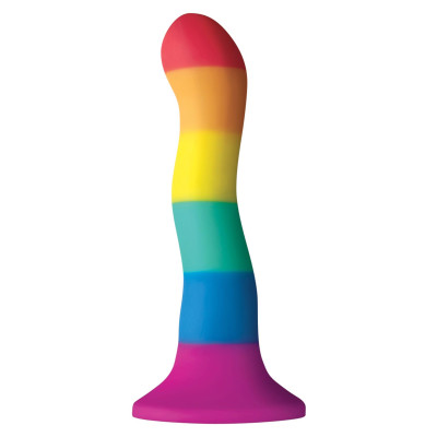 Dildo su siurbtuku „Pride Edition“ 15 cm – daugiaspalvis silikoninis
