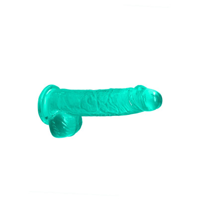 Gelinis realistiškas dildo su sėklidėmis 15 cm – turkio spalvos