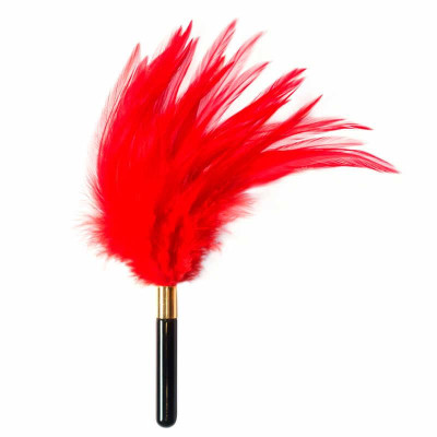 Plunksnelė kutinimui (tickler) – burleskos raudona, 23 cm