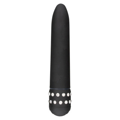 Klasikinis vibratorius Diamond Superbe – juodas su kristalais