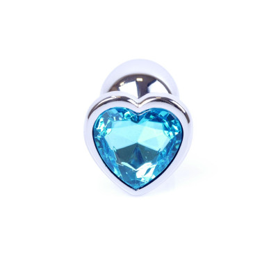 Plug-Jewellery Silver Heart PLUG- Light Blue
