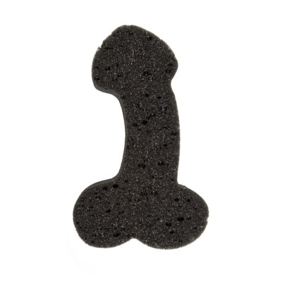Vonios kempinė – penio formos žaislas 19 cm (juoda)