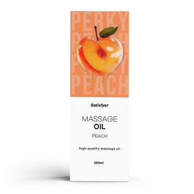 Masažo aliejus persikų aromatu (250 ml) — Satisfyer Persikas