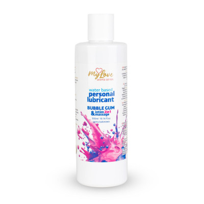 MyLove vandens lubrikantas-masažo aliejus — kramtomos gumos, 300 ml
