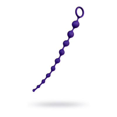 Analiniai karoliukai „Vynuogės“ – 10 violetinių karoliukų, kilpa