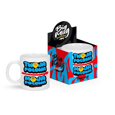 Puodelis 800 ml „Tavo pusė / Mano pusė” – didelė erotinė dovana