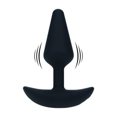 Classic Vibrating Silicone Anal Plug - S - Black