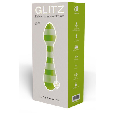 Kelioninis wand masažuoklis „Glitz Green Girl“ – klasikinis vibratorius