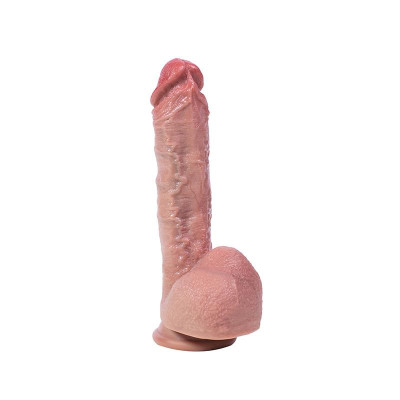 Realistinis lankstus silikoninis dildo su siurbtuku — 21 cm