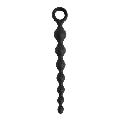 Juodi silikoniniai analiniai karoliukai 20 cm (16 cm naudoj.)