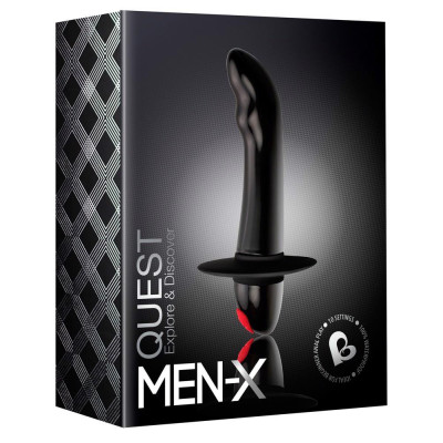 Prostatos masažuoklis Quest Juodas – vibruojantis, 10 režimų, 11,2 cm