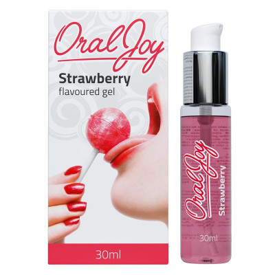 Oral Joy braškių oralinis lubrikantas – skanus lubrikantas į burną