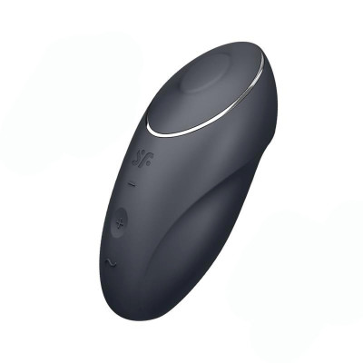 Satisfyer Tap & Climax 1 – uždedamas klitorio vibratorius, pilkas
