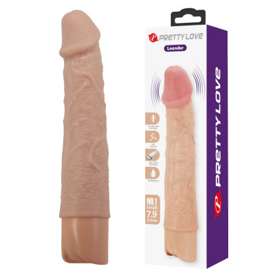 Realistinis vibracinis dildo Pretty Love Leander – įkraunamas, 10 režimų