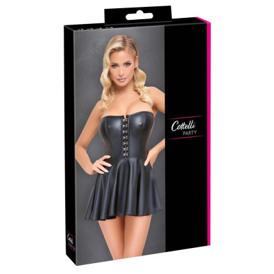 Mini suknelė-korsetas be petnešėlių (juoda) – Cottelli PARTY